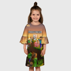 Детское платье 3D Анастасия Minecraft - фото 2