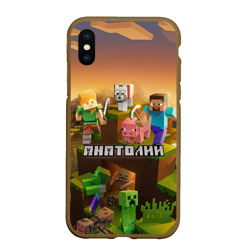 Чехол для iPhone XS Max матовый Анатолий Minecraft