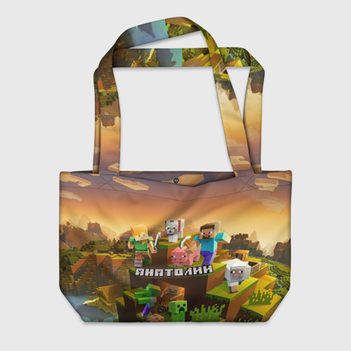 Пляжная сумка 3D Анатолий Minecraft