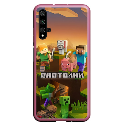 Чехол для Honor 20 Анатолий Minecraft, цвет малиновый