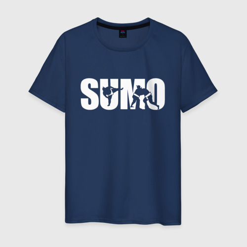 Мужская футболка из хлопка с принтом Sumo wrestlers, вид спереди №1