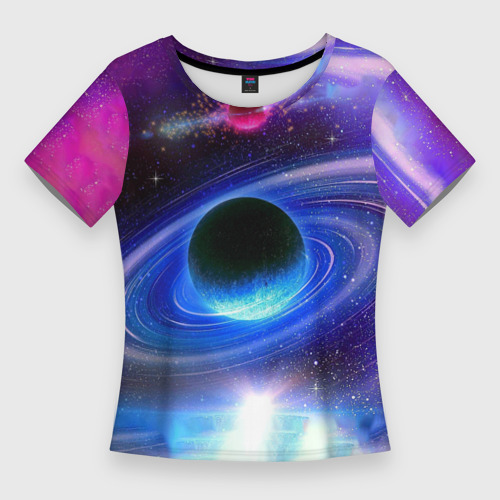 Женская футболка 3D Slim Центр галактики, цвет 3D печать