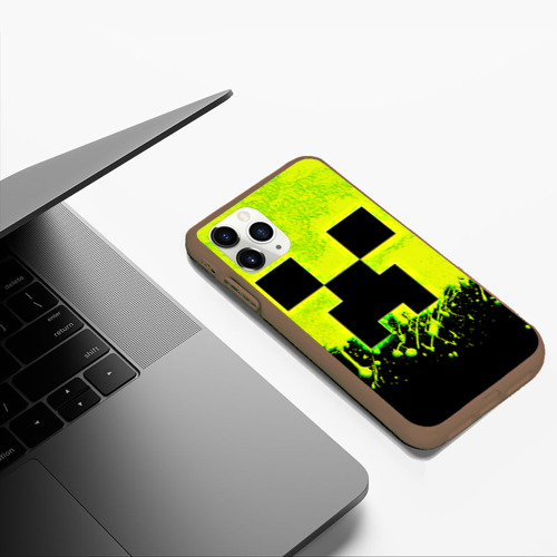 Чехол для iPhone 11 Pro Max матовый Creeper neon, цвет коричневый - фото 5