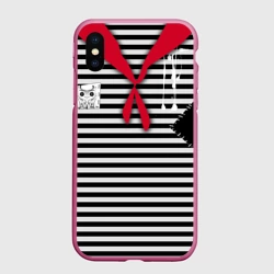 Чехол для iPhone XS Max матовый Костюм пионера-разбойника карнавальный тельняшка