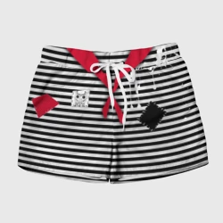 Женские шорты 3D Костюм пионера-разбойника карнавальный тельняшка