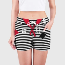 Женские шорты 3D Костюм пионера-разбойника карнавальный тельняшка - фото 2