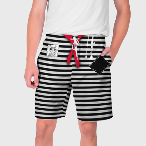 Мужские шорты 3D Костюм пионера-разбойника карнавальный тельняшка, цвет 3D печать