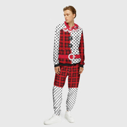 Мужской костюм с толстовкой 3D Образ новогоднего Клоуна фольклорный красно-белый - фото 2