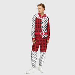 Мужской костюм с толстовкой 3D Образ новогоднего Клоуна фольклорный красно-белый - фото 2