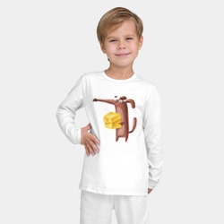 Детская пижама с лонгсливом хлопок Удивленная собачка с подарком - фото 2