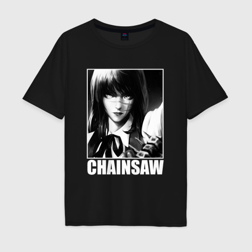 Мужская футболка хлопок Oversize с принтом Chainsaw man - Аса Митака, вид спереди #2