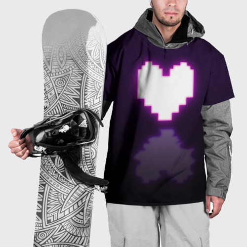 Накидка на куртку 3D Undertale heart neon, цвет 3D печать