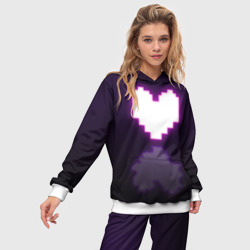 Женский костюм с толстовкой 3D Undertale heart neon - фото 2