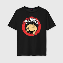 Женская футболка хлопок Oversize Sumo fighter sun
