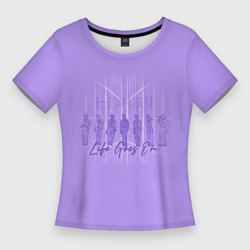 Женская футболка 3D Slim BTS live goes on purple
