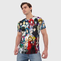 Мужская футболка 3D Все аниме персонажи - фото 2