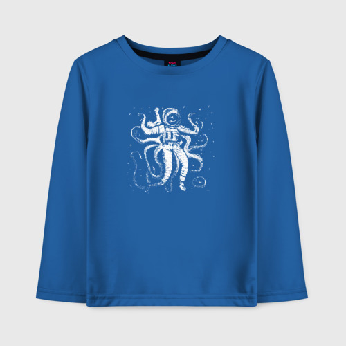 Детский лонгслив хлопок с принтом Octopusnaut, вид спереди #2