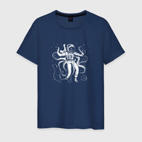 Мужская футболка из хлопка с принтом Octopusnaut, вид спереди №1