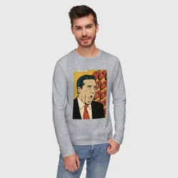 Мужской лонгслив хлопок Майкл кричит нееееет - Офис - фото 2