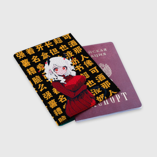 Обложка для паспорта матовая кожа Helltaker girl, цвет бирюзовый - фото 3