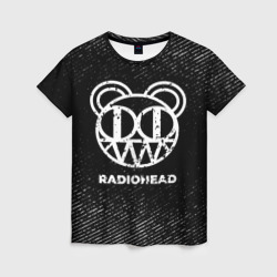 Женская футболка 3D Radiohead с потертостями на темном фоне