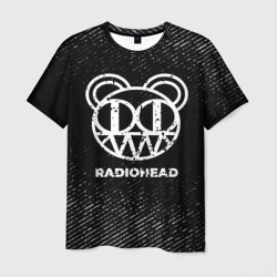 Мужская футболка 3D Radiohead с потертостями на темном фоне