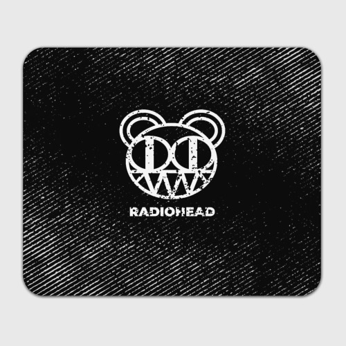 Прямоугольный коврик для мышки Radiohead с потертостями на темном фоне