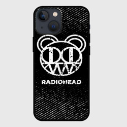 Чехол для iPhone 13 mini Radiohead с потертостями на темном фоне