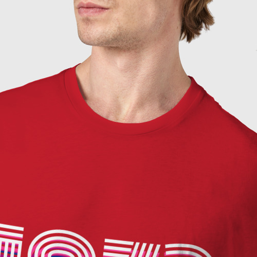 Мужская футболка хлопок 1973 год ретро неон, цвет красный - фото 6