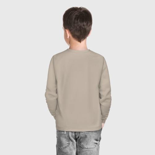 Детский лонгслив хлопок с принтом Nasa на кармане лого, вид сзади #2