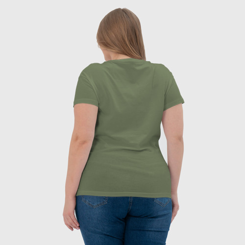 Женская футболка хлопок NASA на кармане лого, цвет авокадо - фото 7