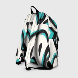 Рюкзак с принтом Узоры в стиле граффити для любого человека, вид сзади №1. Цвет основы: белый