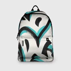 Рюкзак с принтом Узоры в стиле граффити для любого человека, вид спереди №3. Цвет основы: белый
