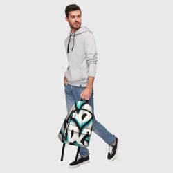 Рюкзак с принтом Узоры в стиле граффити для любого человека, вид спереди №5. Цвет основы: белый