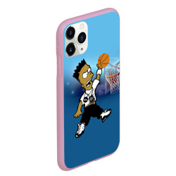 Чехол для iPhone 11 Pro Max матовый Bart Simpson забивает мяч в кольцо - фото 2