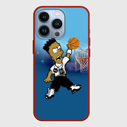 Чехол для iPhone 13 Pro Bart Simpson забивает мяч в кольцо