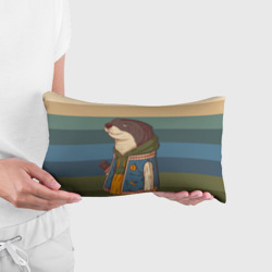 Подушка 3D антистресс Хорек на полосатом фоне - фото 2