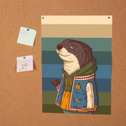 Постер Хорек на полосатом фоне - фото 2