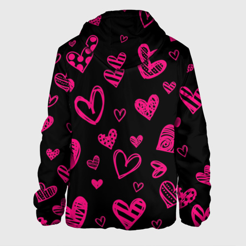 Мужская куртка 3D Розовые сердца, цвет 3D печать - фото 2