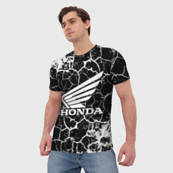 Мужская футболка 3D Honda logo арт - фото 2