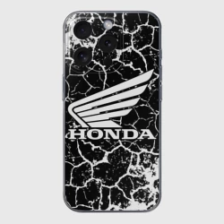 Чехол для iPhone 15 Pro силиконовый с защитой камеры Honda logo арт