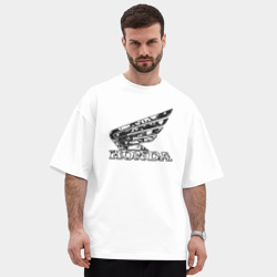 Мужская футболка Oversize хлопок premium Хонда логотип - фото 2