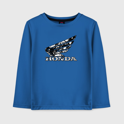 Детский лонгслив хлопок Хонда логотип, цвет синий