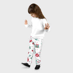 Детские брюки 3D Новый год подарки, конфеты, ёлочные шары - фото 2