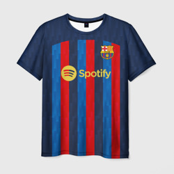 Футболка с принтом Педри Барселона форма 2022-2023 для мужчины, вид спереди №1. Цвет основы: белый