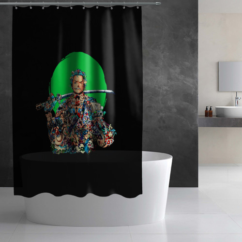 Штора 3D для ванной Ророноа Зоро - Ван пис - фото 2