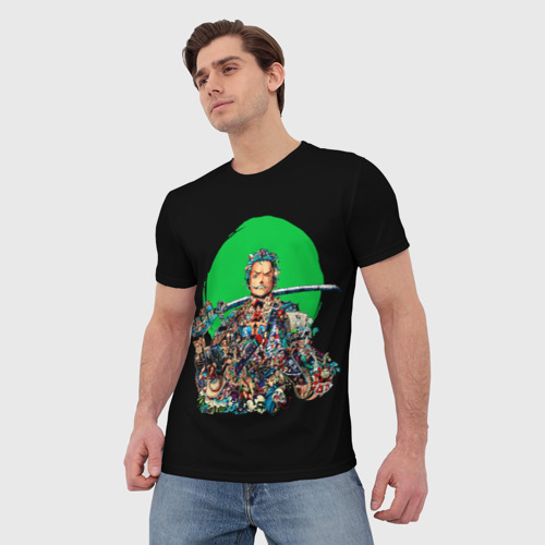 Мужская футболка 3D с принтом Ророноа Зоро - Ван пис, фото на моделе #1