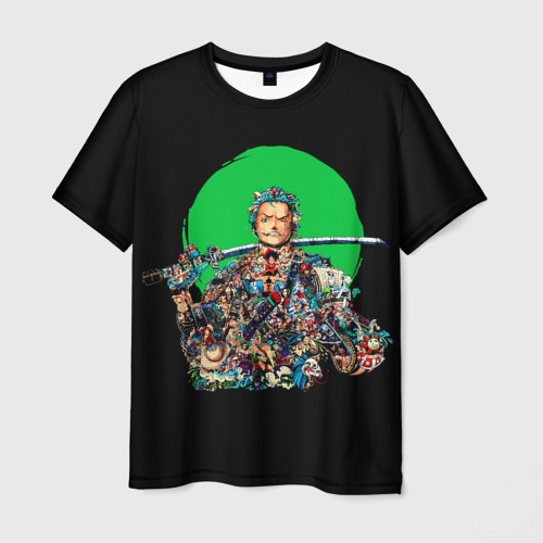 Мужская футболка 3D с принтом Ророноа Зоро - Ван пис, вид спереди #2