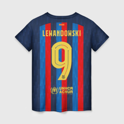 Женская футболка 3D Левандовский Барселона форма 2022-2023