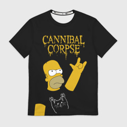 Мужская футболка 3D Cannibal Corpse Симпсоны Гомер рокер